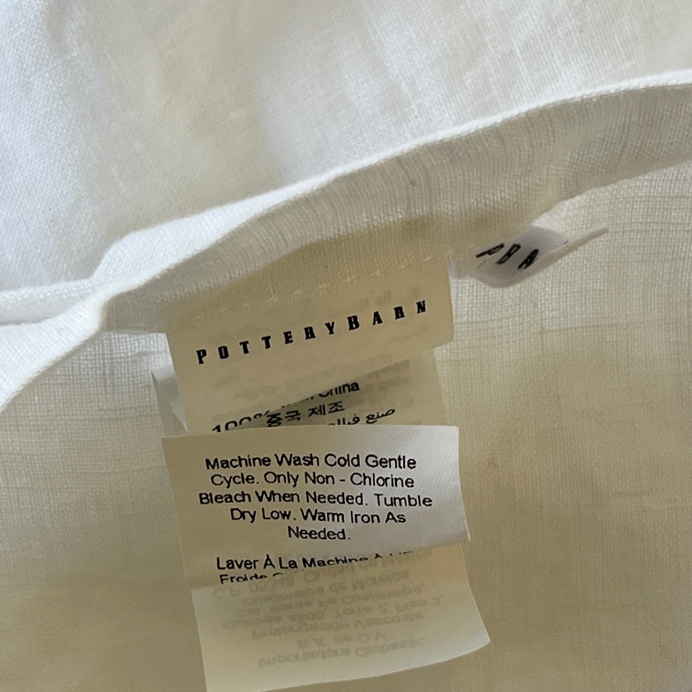Pottery Barn White 100% Linen Blend Pillow Cover 26x26 (plus 2 per size)
